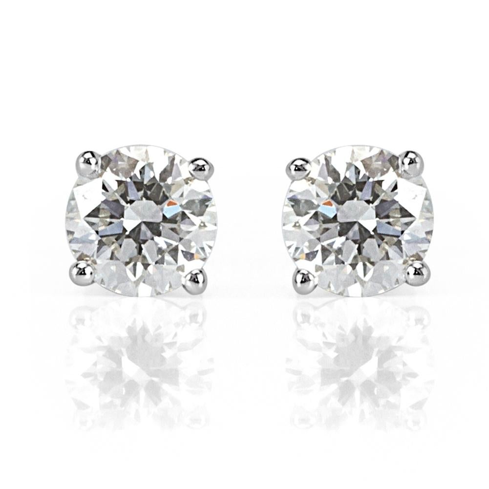 Mark Broumand 1.62 Carat Round Brilliant Cut Diamond Stud Earrings In New Condition For Sale In Los Angeles, CA