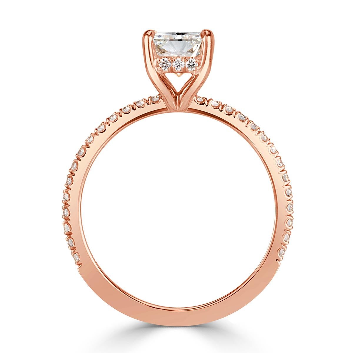 Women's or Men's Mark Broumand 1.62 Carat Radiant Cut Diamond Engagement Ring