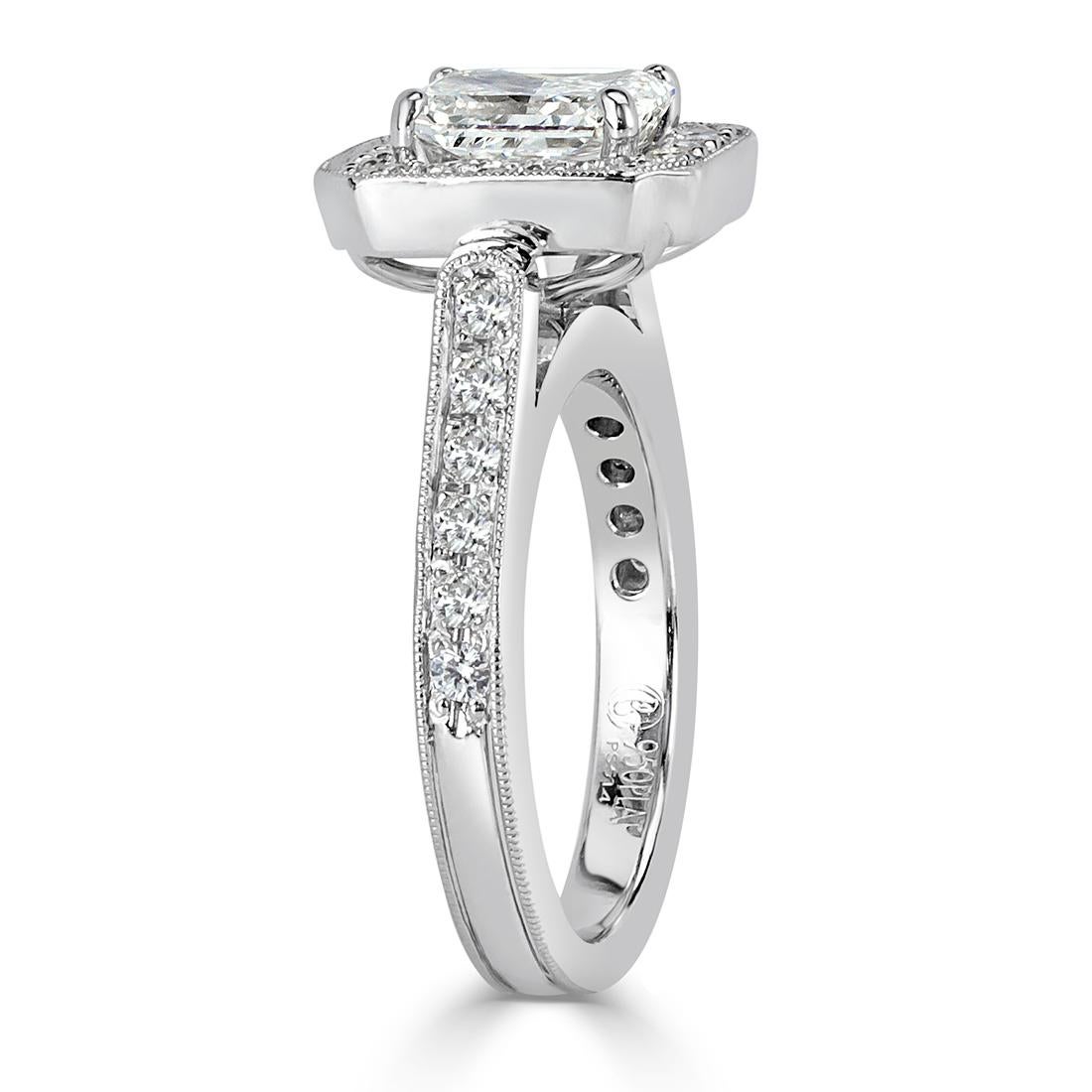 Mark Broumand 1.63 Carat Radiant Cut Diamond Wedding Set In New Condition For Sale In Los Angeles, CA