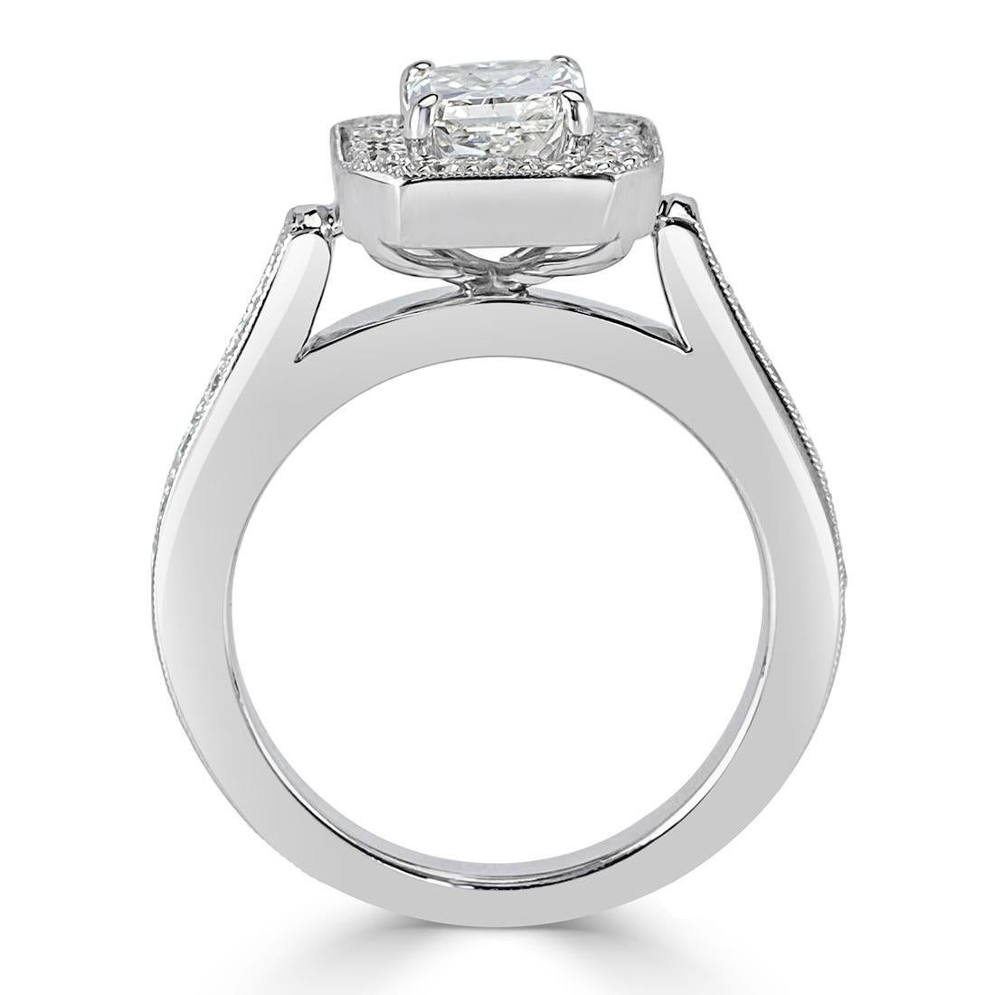 Mark Broumand 1.63 Carat Radiant Cut Diamond Wedding Set For Sale 1