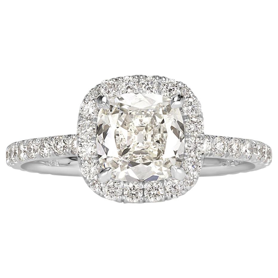 Mark Broumand 1.67 Carat Old Mine Cut Diamond Engagement Ring