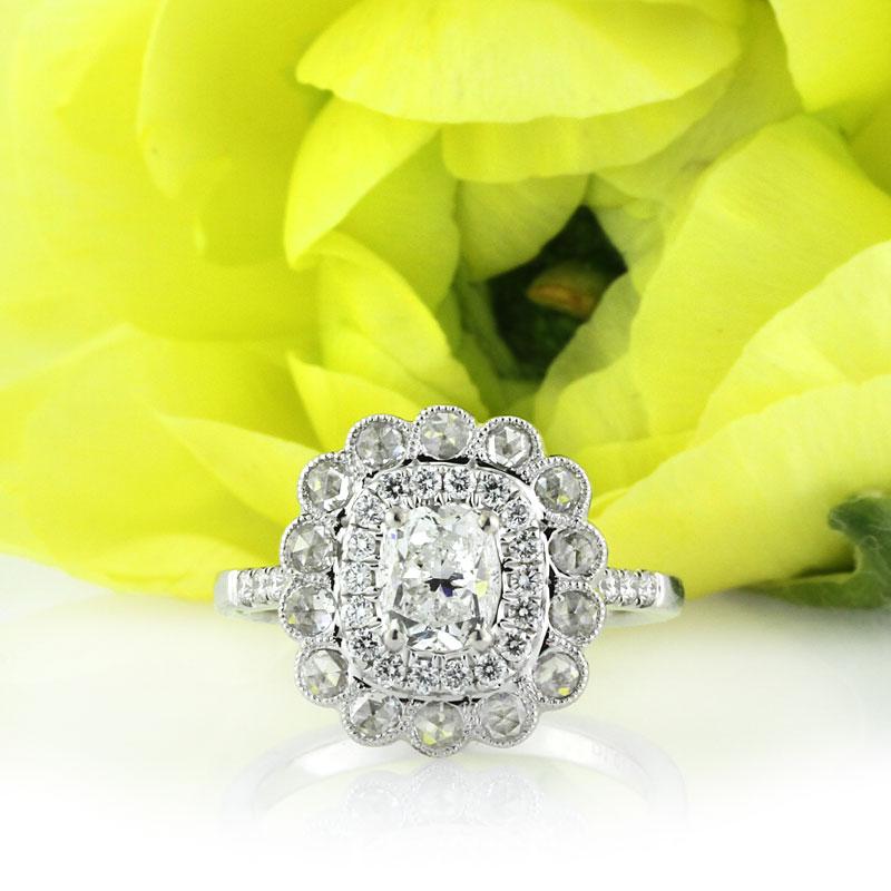 Women's or Men's Mark Broumand 1.68 Carat Cushion Cut Diamond Engagement Ring For Sale