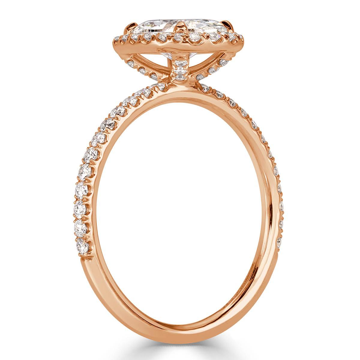 Women's or Men's Mark Broumand 1.69 Carat Oval Cut Diamond Engagement Ring