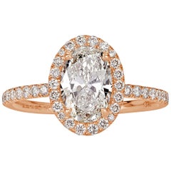 Mark Broumand 1.69 Carat Oval Cut Diamond Engagement Ring