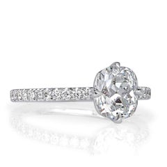 Mark Broumand, bague de fiançailles en diamant taille vieille mine de 1,70 carat