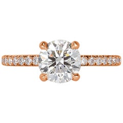 Mark Broumand 1.70 Carat Round Brilliant Cut Diamond Engagement Ring