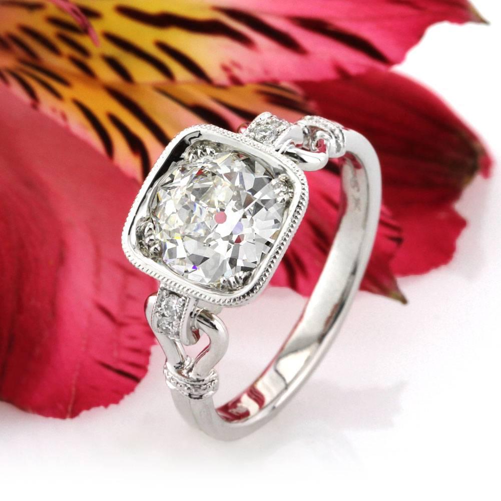 Women's or Men's Mark Broumand 1.70 Carat Old European Cut Diamond Engagement Ring