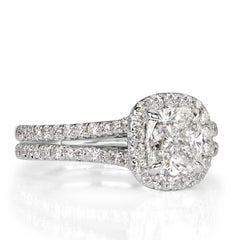 Mark Broumand Anillo de compromiso de diamantes talla cojín de 1.71 quilates