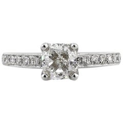 Mark Broumand 1.71 Carat Cushion Cut Diamond Engagement Ring