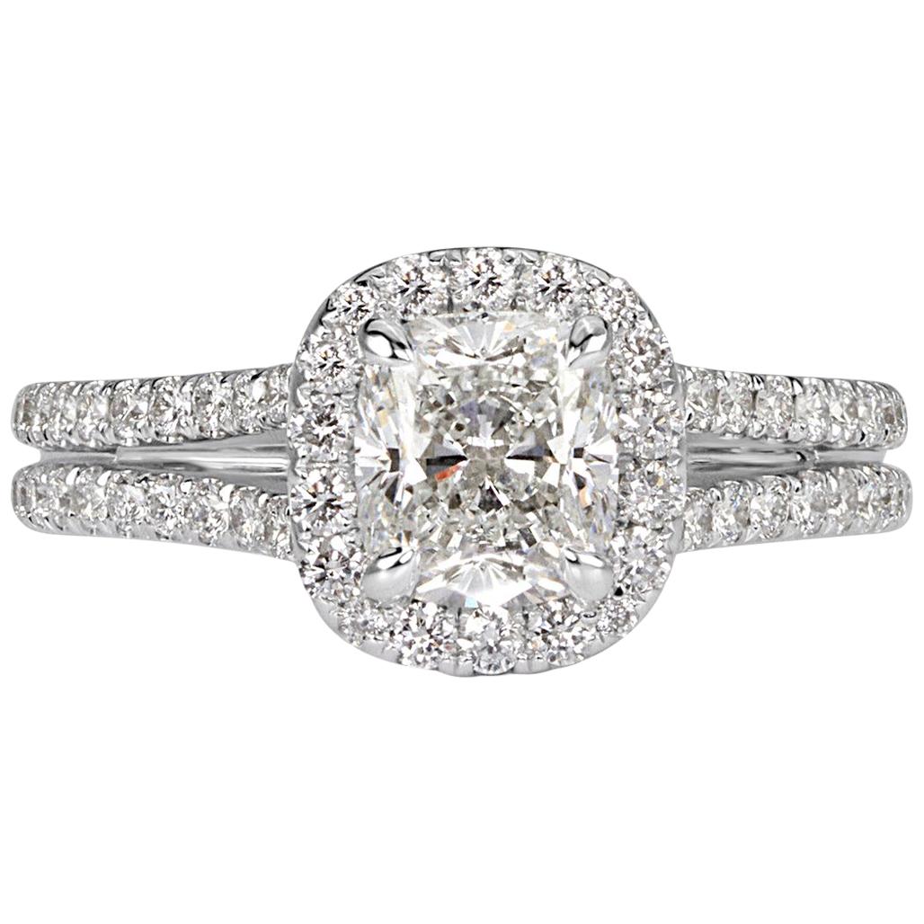 Mark Broumand 1.71 Carat Cushion Cut Diamond Engagement Ring For Sale