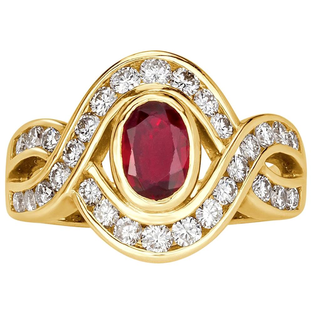 Mark Broumand 1.72 Carat Ruby and Diamond Vintage Ring For Sale