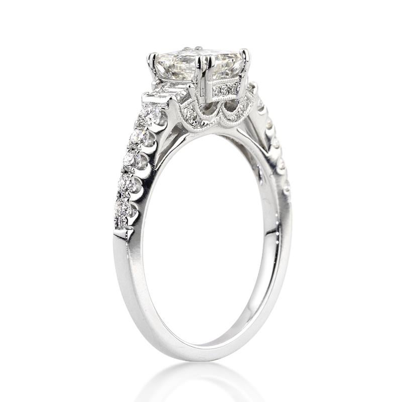 Mark Broumand 1.73 Carat Princess Cut Diamond Engagement Ring In New Condition For Sale In Los Angeles, CA