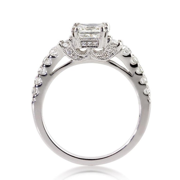 Mark Broumand 1.73 Carat Princess Cut Diamond Engagement Ring For Sale ...