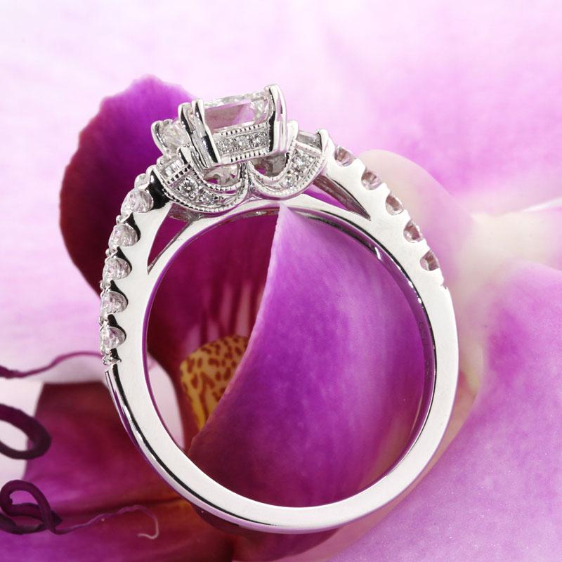 Mark Broumand 1.73 Carat Princess Cut Diamond Engagement Ring For Sale 1