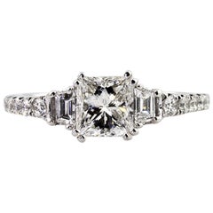 Mark Broumand 1.73 Carat Princess Cut Diamond Engagement Ring