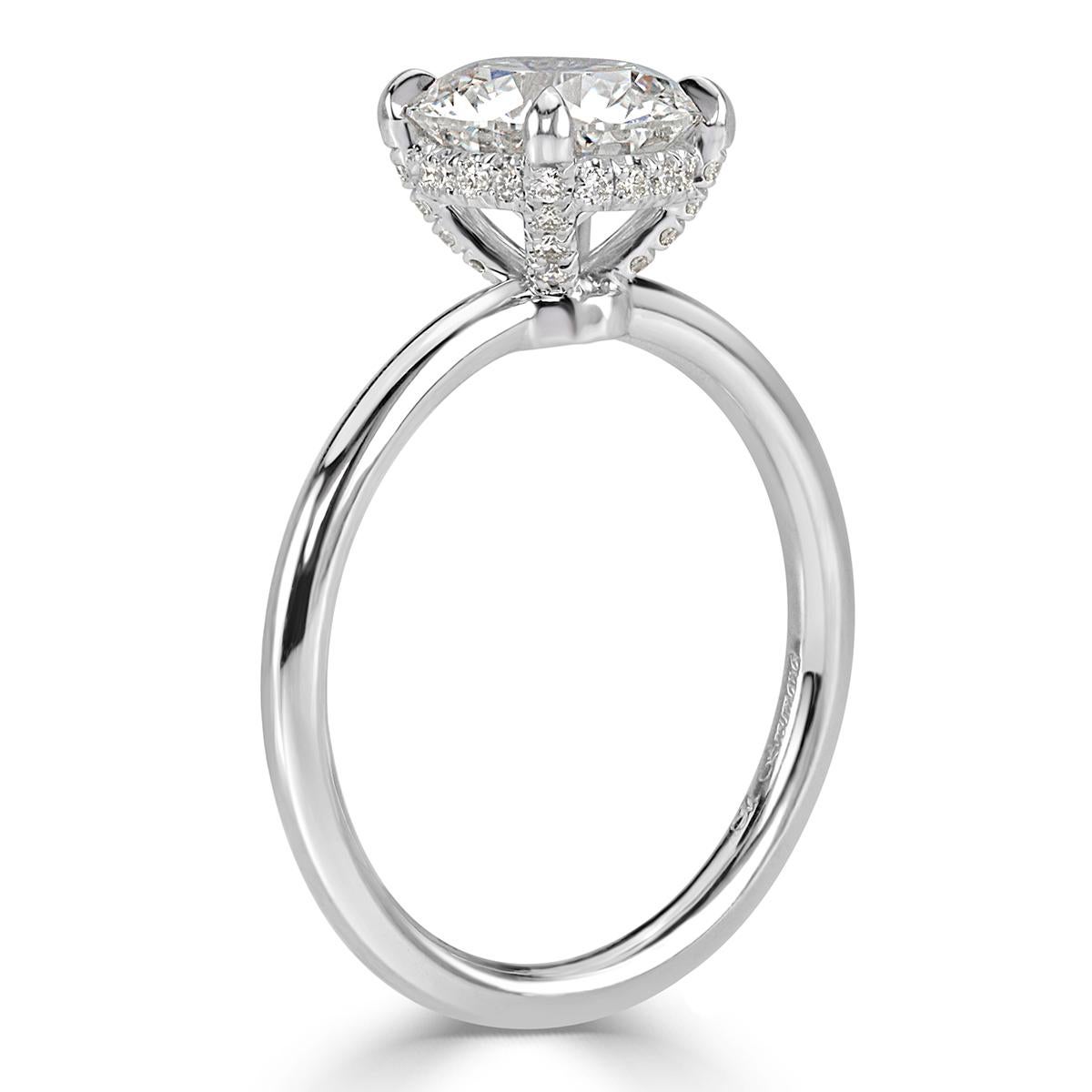 Verlobungsring Mark Broumand 1,73 Karat runder Diamant im Brillantschliff im Zustand „Neu“ im Angebot in Los Angeles, CA