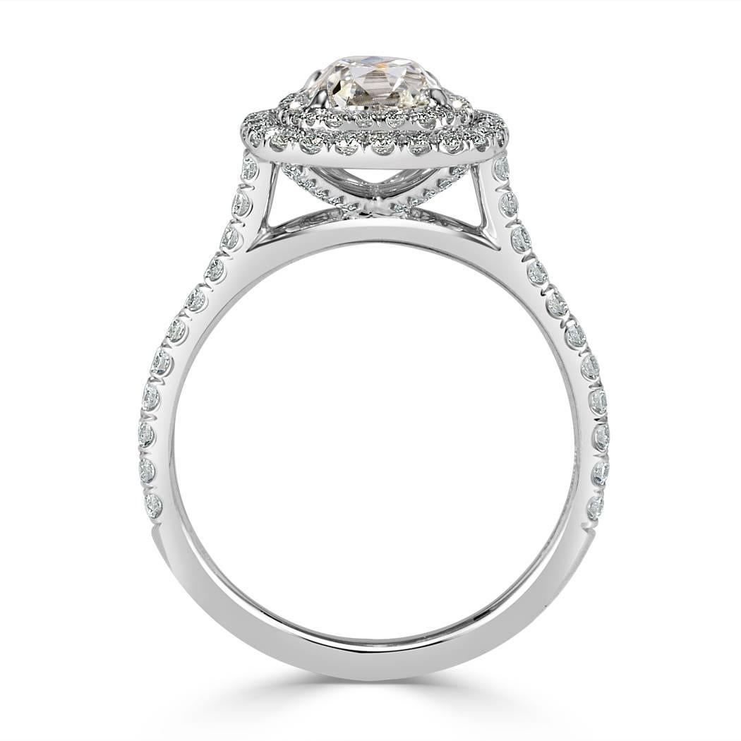 Edwardian Mark Broumand 1.73 Carat Old Mine Cut Diamond Engagement Ring For Sale