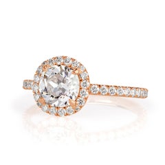 Mark Broumand Anillo de compromiso de diamantes talla mina antigua de 1.75 quilates