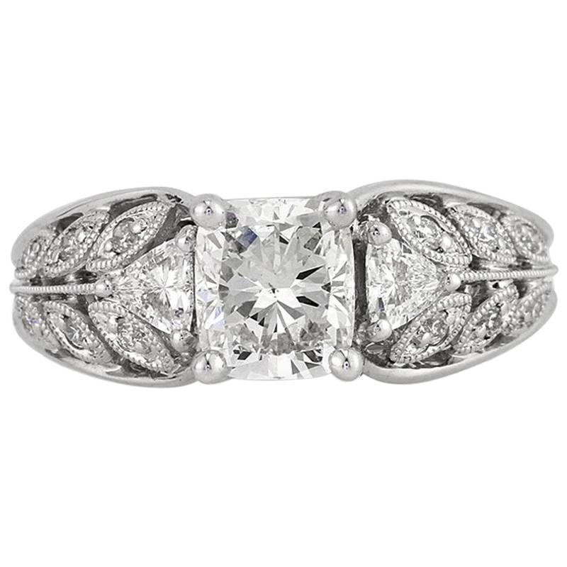 Mark Broumand 1.76 Carat Cushion Cut Diamond Engagement Ring
