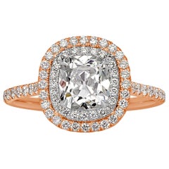 Mark Broumand 1.76 Carat Old Mine Cut Diamond Engagement Ring