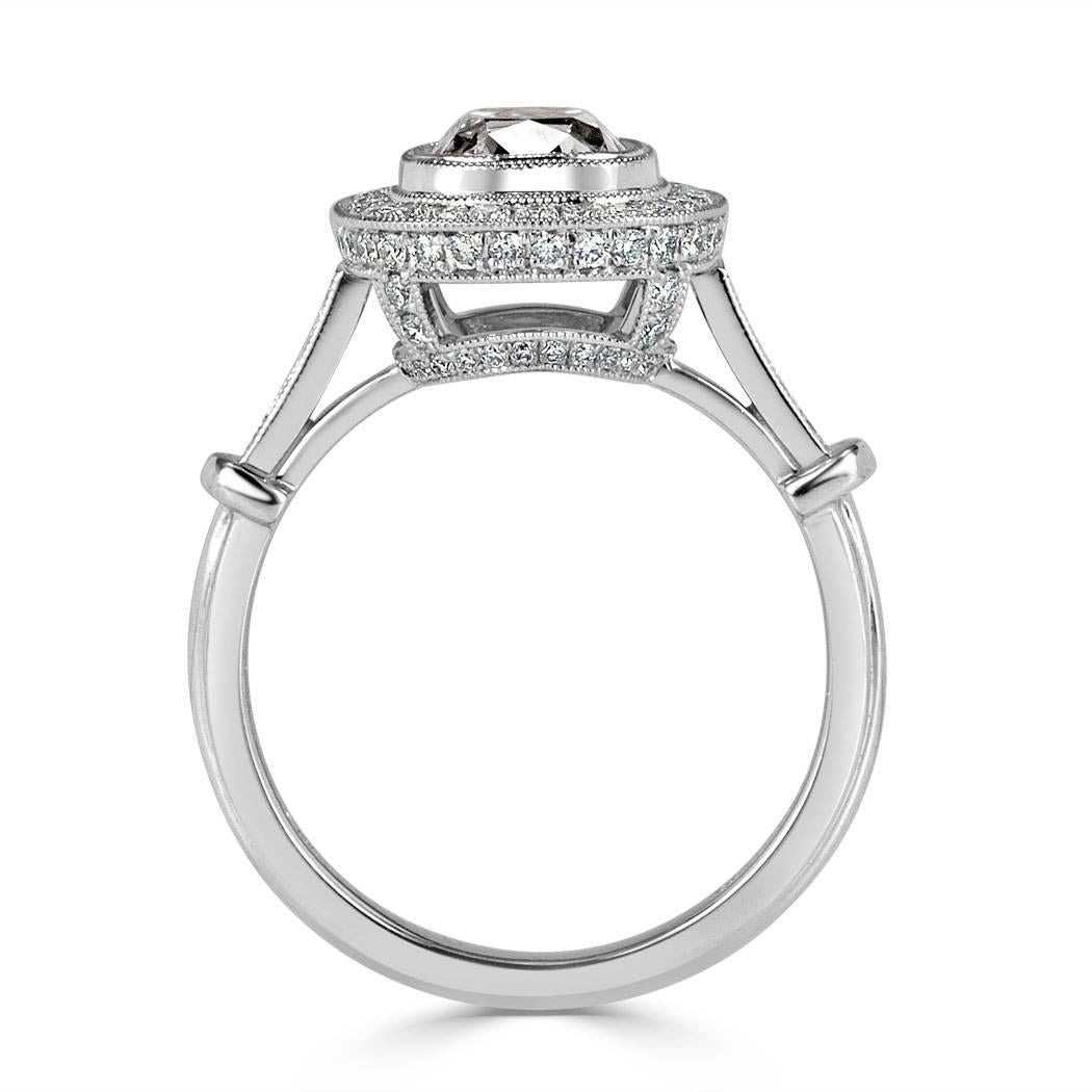 Edwardian Mark Broumand 1.80 Carat Old Mine Cut Diamond Engagement Ring For Sale