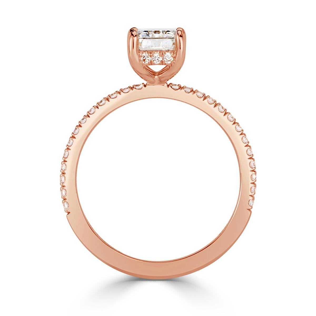 Women's or Men's Mark Broumand 1.84 Carat Emerald Cut Diamond Engagement Ring