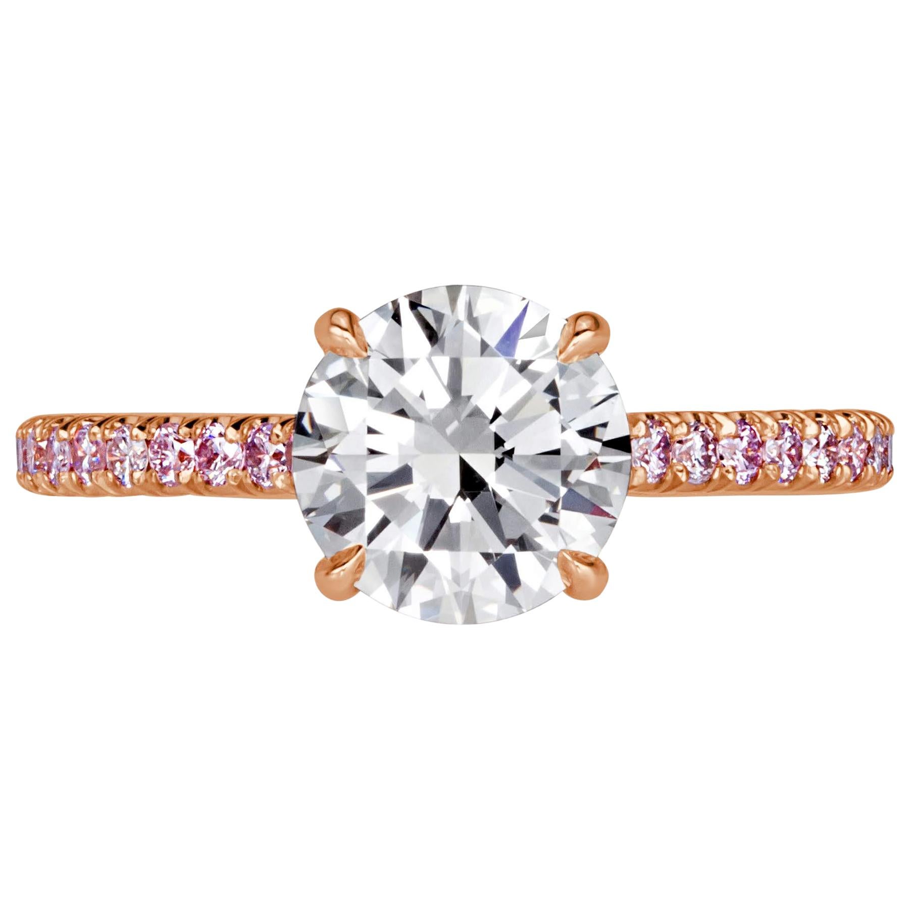 Mark Broumand 1.84 Carat Round Brilliant Cut Diamond Engagement Ring