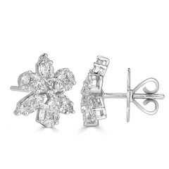 Mark Broumand 1.85 Carat Floral Cluster Diamond Earrings