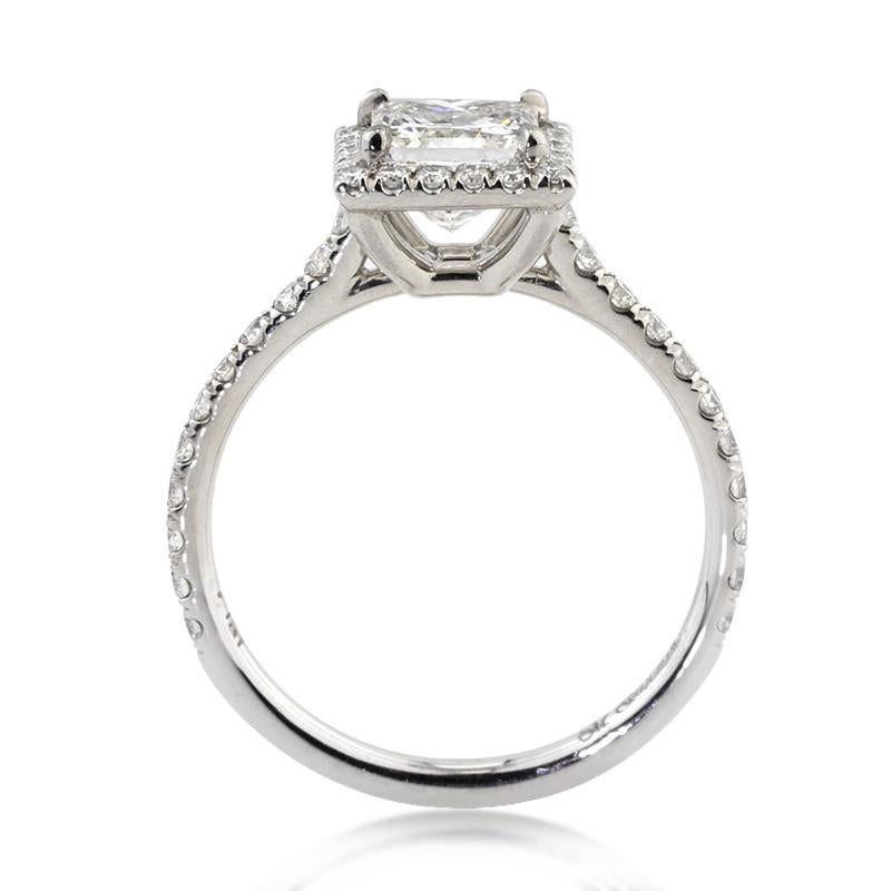 Women's or Men's Mark Broumand 1.85 Carat Princess Cut Diamond Engagement Ring For Sale