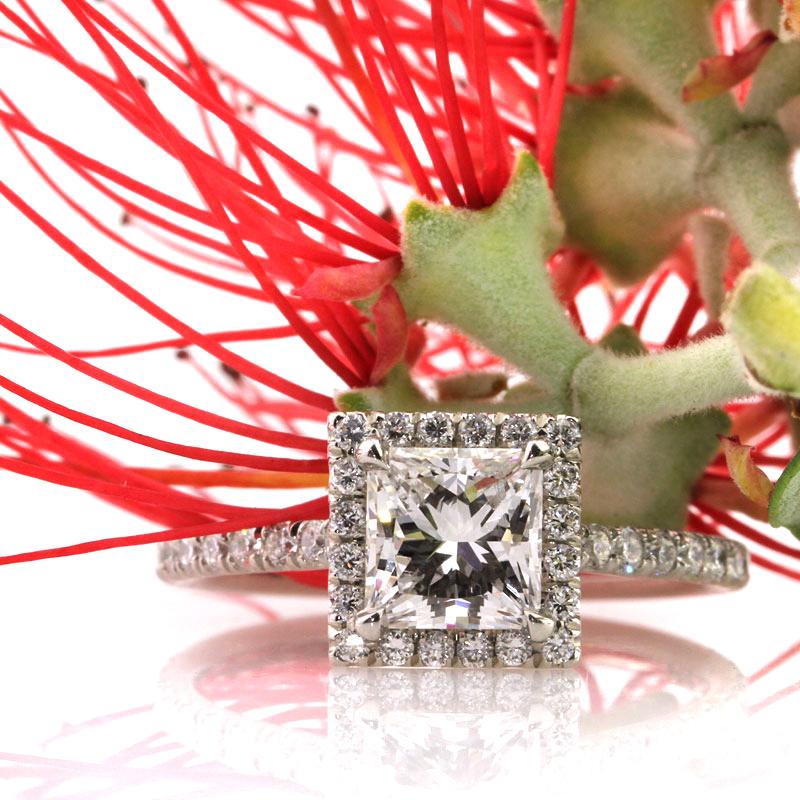 Mark Broumand 1.85 Carat Princess Cut Diamond Engagement Ring For Sale 1