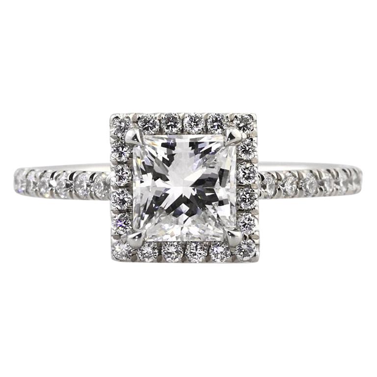 Mark Broumand 1.85 Carat Princess Cut Diamond Engagement Ring For Sale