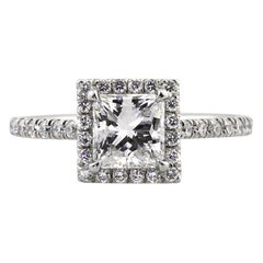 Used Mark Broumand 1.85 Carat Princess Cut Diamond Engagement Ring