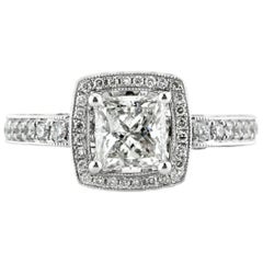 Mark Broumand Anillo de compromiso de diamantes talla princesa de 1,86 quilates