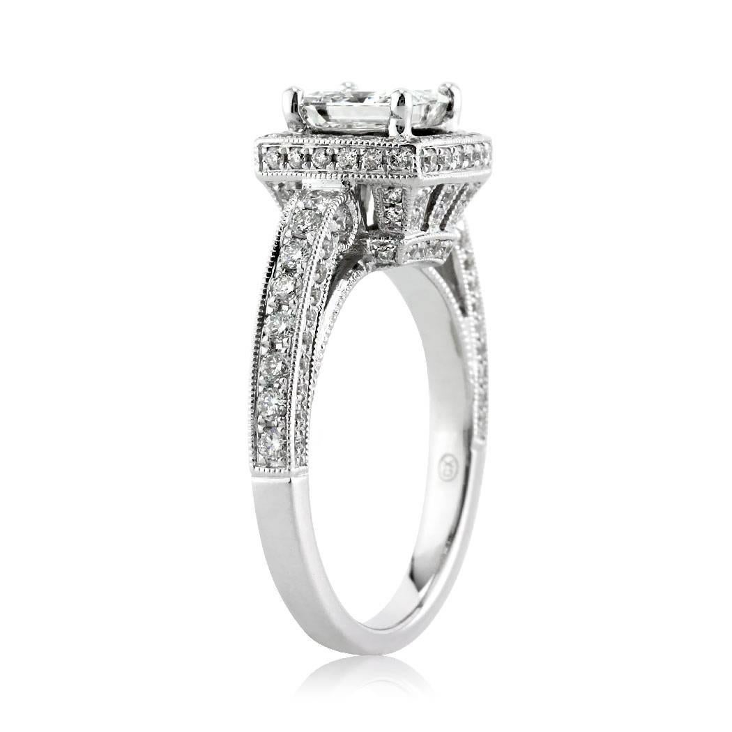 Modern Mark Broumand 1.86 Carat Princess Cut Diamond Engagement Ring For Sale
