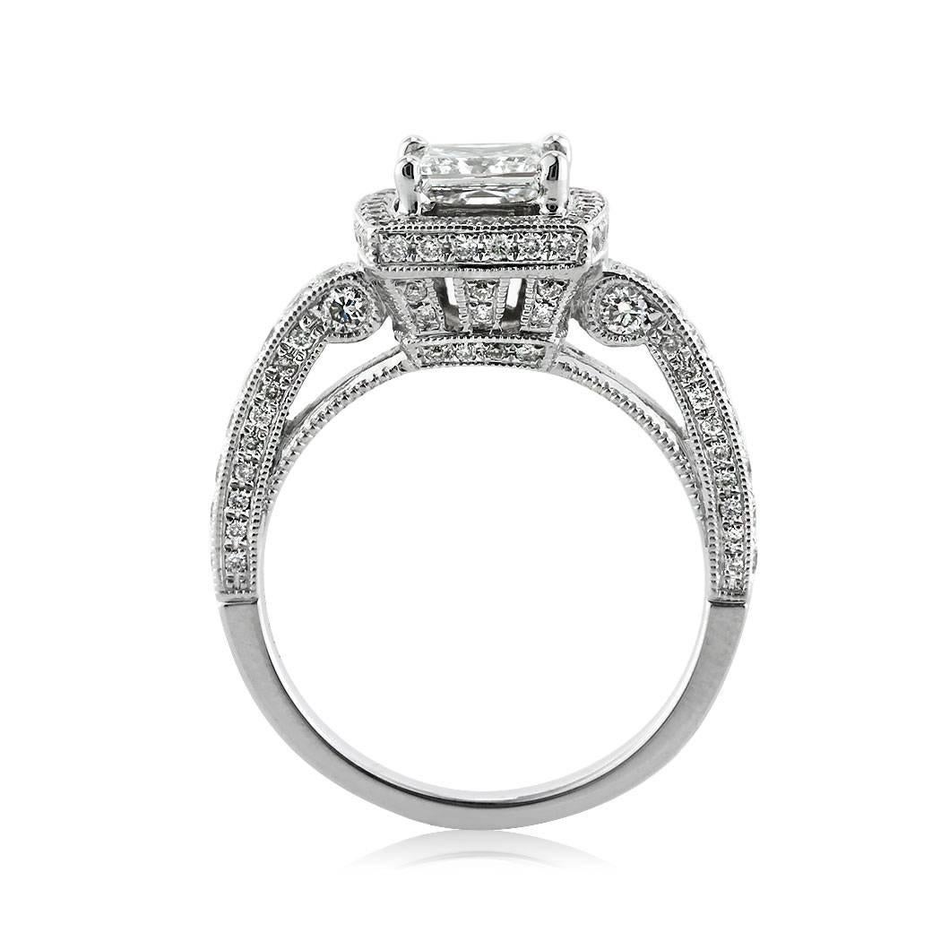 Mark Broumand 1.86 Carat Princess Cut Diamond Engagement Ring In New Condition For Sale In Los Angeles, CA
