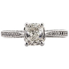Mark Broumand Anillo de compromiso de diamantes talla cojín de 1.87 quilates
