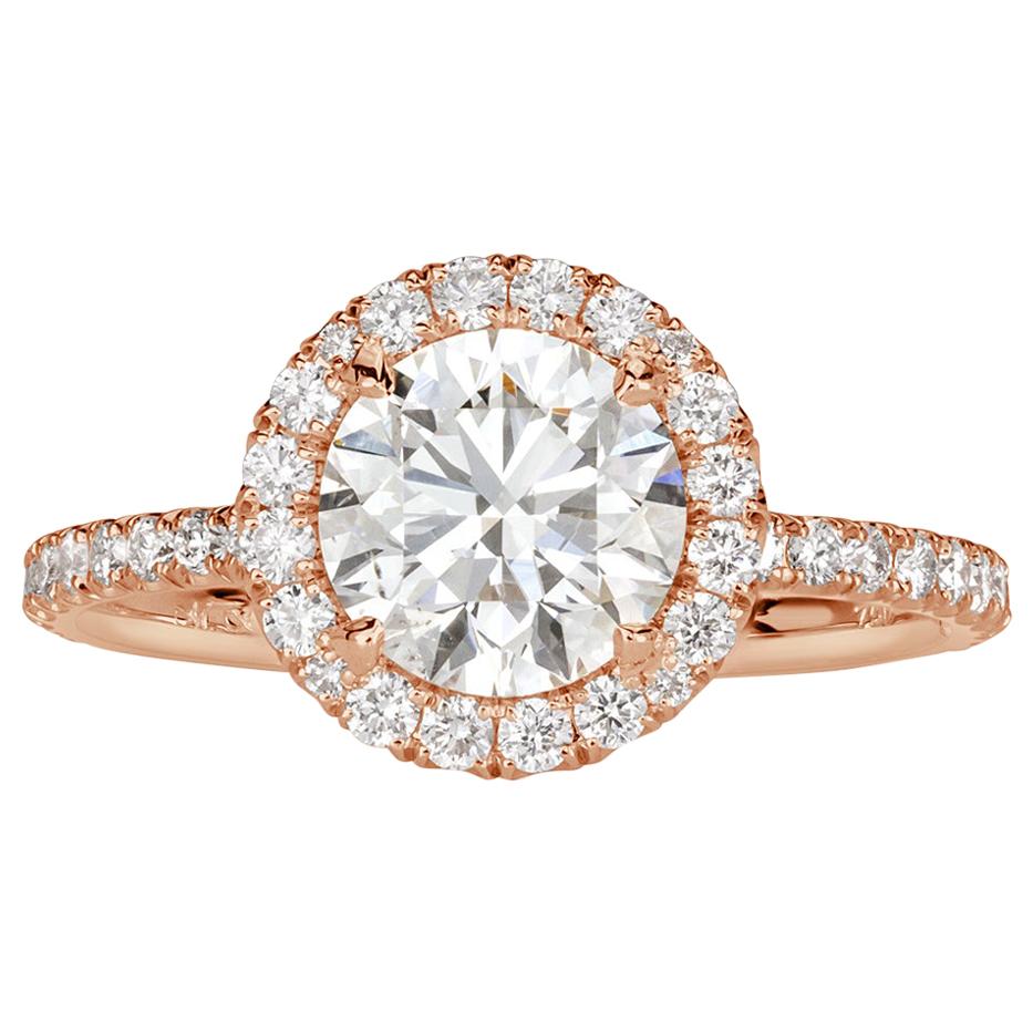 Mark Broumand 1.89 Carat Round Brilliant Cut Diamond Engagement Ring For Sale