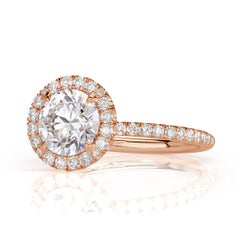 Mark Broumand 1.89 Carat Round Brilliant Cut Diamond Engagement Ring
