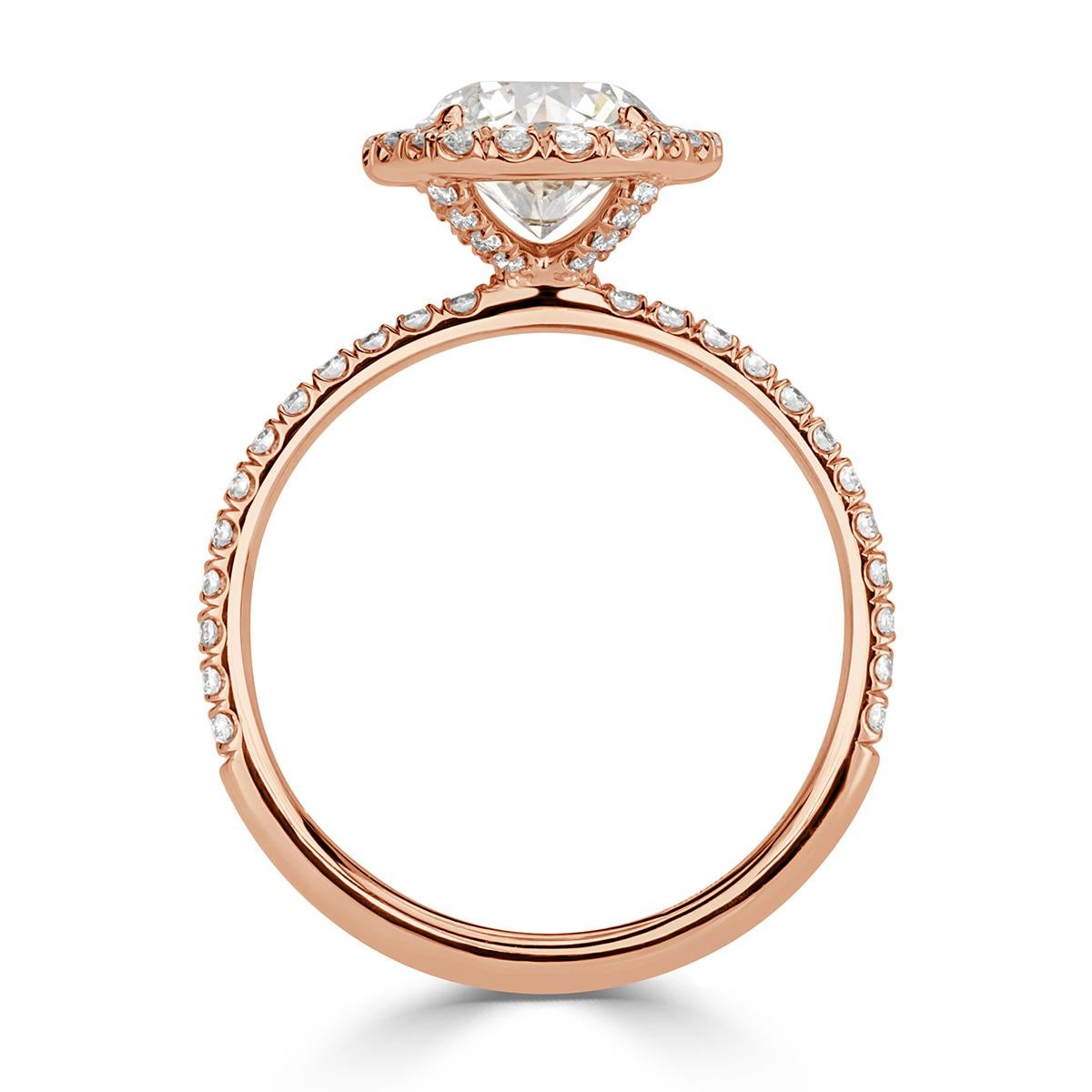 Mark Broumand, bague de fiançailles en diamants taille brillant rond de 1,89 carat Neuf - En vente à Los Angeles, CA