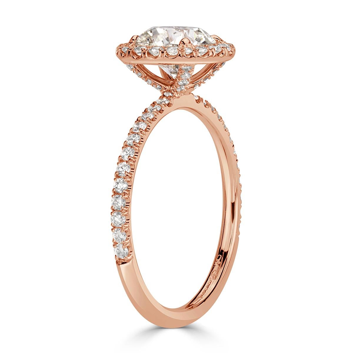 Mark Broumand, bague de fiançailles en diamants taille brillant rond de 1,89 carat Unisexe en vente
