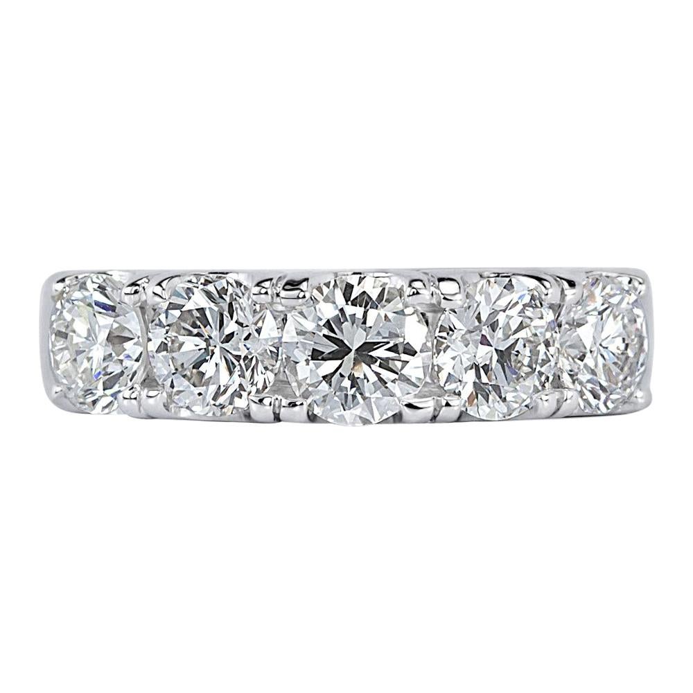 Mark Broumand 1.90 Carat Round Brilliant Cut Five-Stone Diamond Ring in 14k Gold For Sale