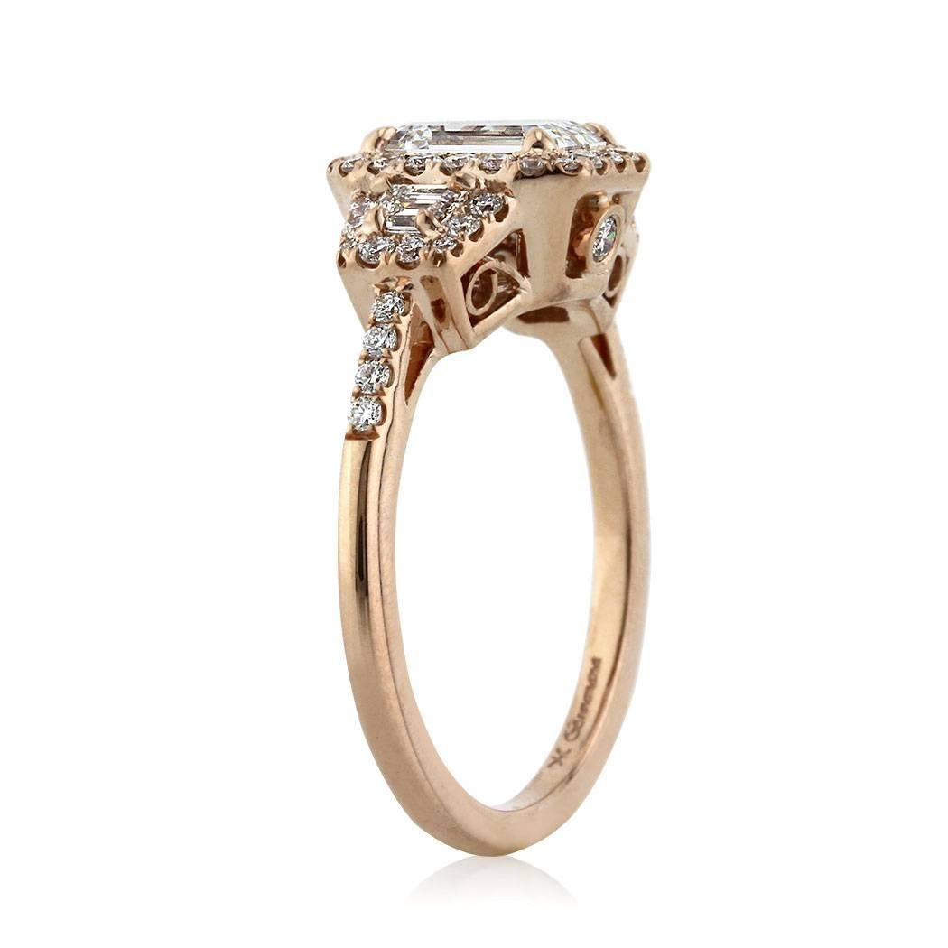 Modern Mark Broumand 1.90 Carat Emerald Cut Diamond Engagement Ring For Sale