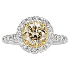 Mark Broumand 1.92 Carat Fancy Light Yellow Round Brilliant Cut Diamond