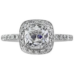 Mark Broumand 1.92 Carat Old Mine Cut Diamond Engagement Ring