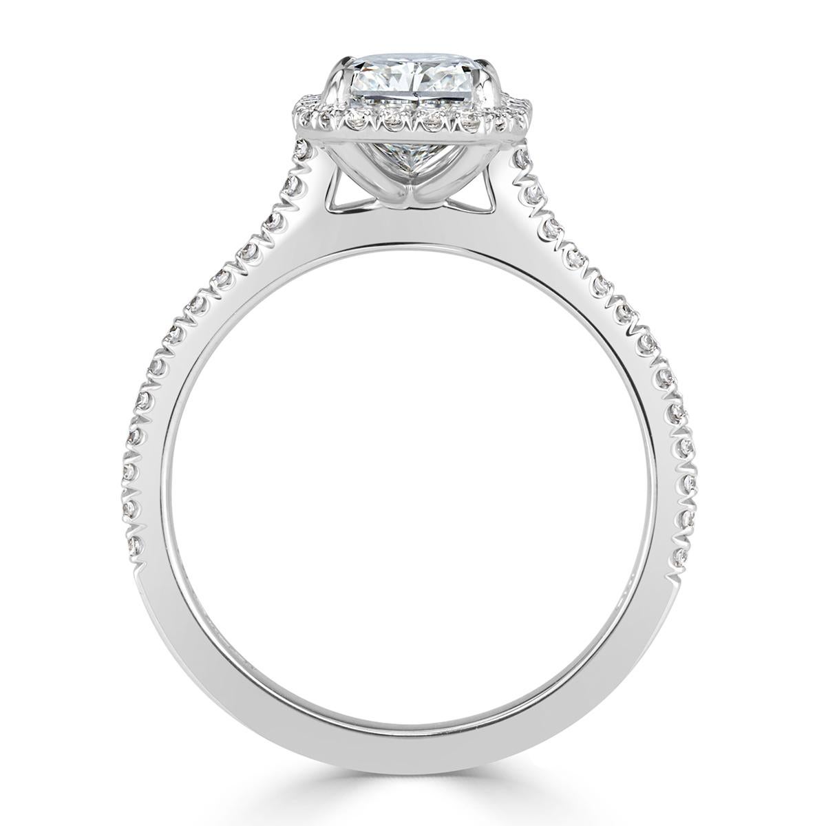 Women's or Men's Mark Broumand 1.93 Carat Radiant Cut Diamond Engagement Ring