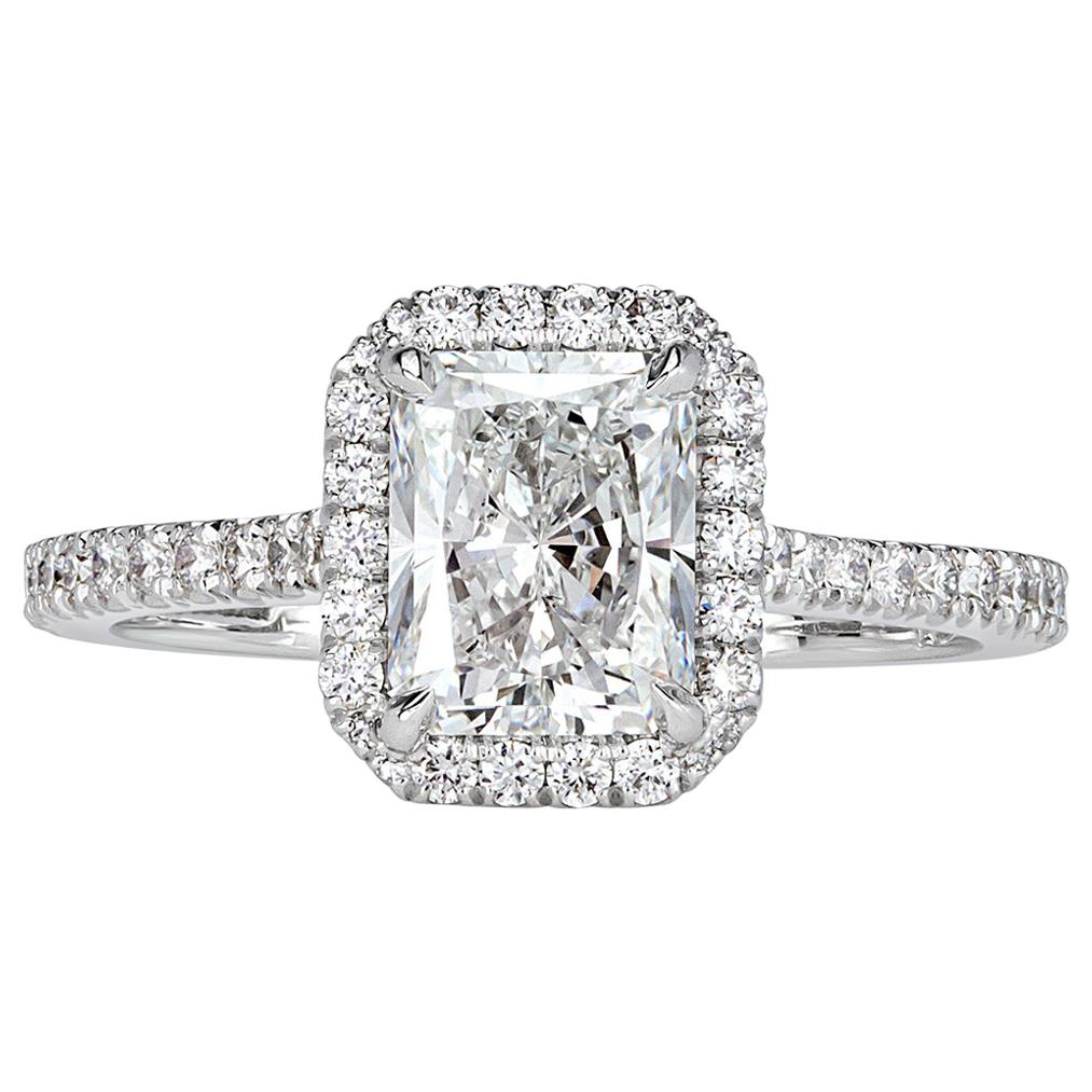 Mark Broumand 1.93 Carat Radiant Cut Diamond Engagement Ring