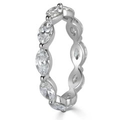 Mark Broumand 1.95 Carat Marquise Cut Diamond Eternity Band in 18 Karat Gold