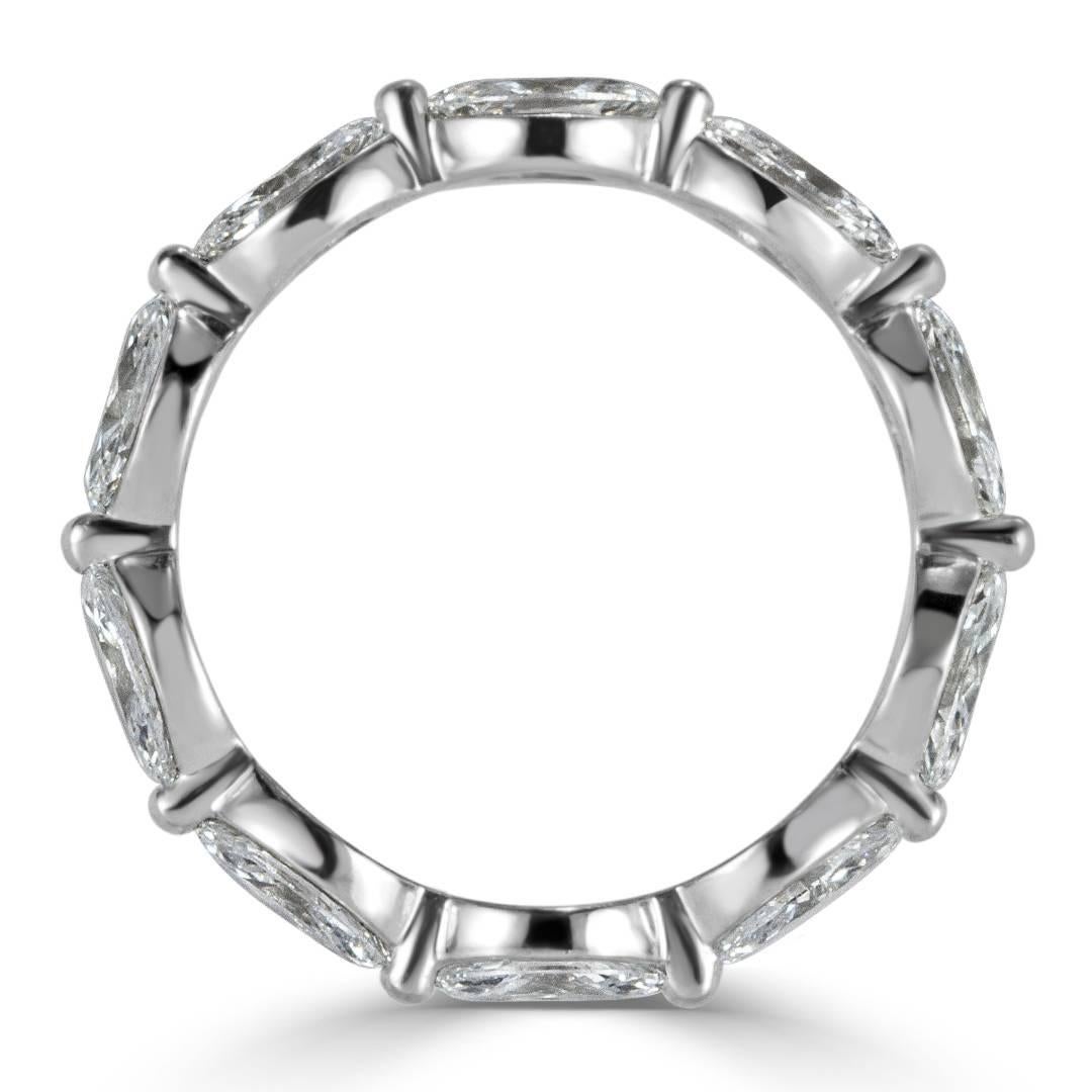 Moderne Mark Broumand, bague d'éternité en platine avec diamants taille marquise de 1,95 carat en vente