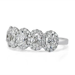 Mark Broumand 1.96 Carat Oval Cut Diamond Five-Stone Ring in 18 Karat White Gold