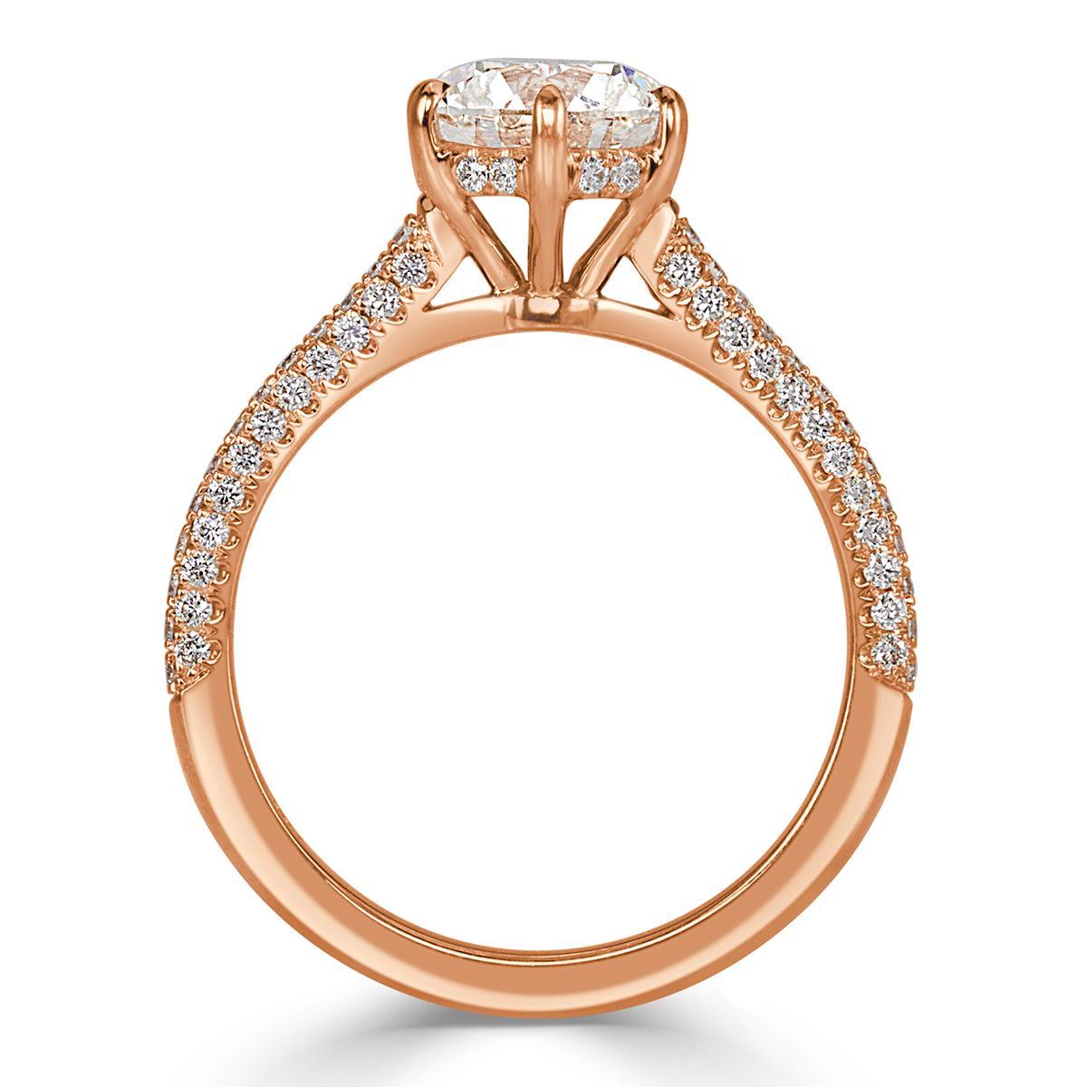 Mark Broumand, bague de fiançailles en diamants taille brillant rond de 1,97 carat Neuf - En vente à Los Angeles, CA
